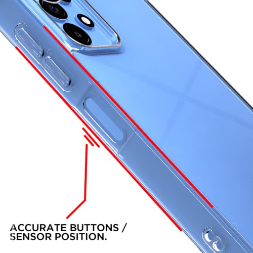 Image of Outlouders Back Cover for Samsung Galaxy A23 4G / A23 5G Clear Transparent PC + TPU Bumper Case with Raised Edges for Shockproof Protection (Transparent)