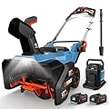SENIX 60V 21" Self-Propelled Cordless Snow Blower, Steel Auger, 3500W Brushless Motor, Heated Handle,13" Depth, 45FT Throw Distance, LED Lights, 16000mAh Batteries & Dual Port Charger,1200lbs/min