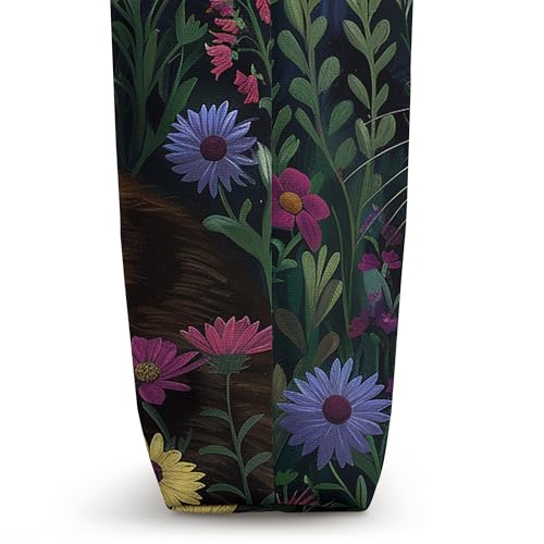 Brown Tabby Cat Floral Tote Bag miniatura 3