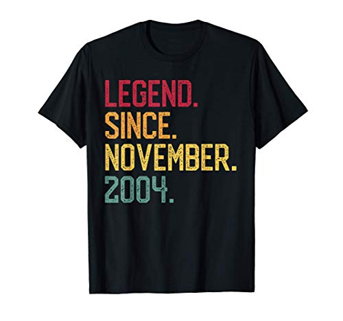 Legend Since November 2004 16th Birthday Gift 16 Years Old T-Shirt