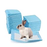 kathson 50 Pcs Rabbit Pee Pads Bunny Toilet Training Pad Guinea Pig Leak Proof Super Absorbent Mats Diaper Pad Small Animals Disposable Diaper Cage Liner for Chinchillas Hamsters Cat Puppy (22' x 22')