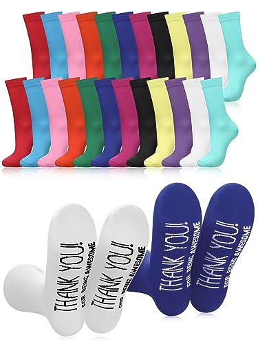 Liitrsh 24 Pairs Thank You Gifts Socks Unisex Colorful Socks Running Socks Novelty...