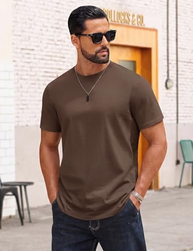 Image of COOFANDY Mens T-Shirts 100% Cotton Crewneck Short Sleeve Tees Casual Plain Shirts