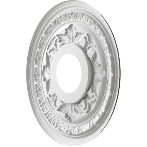 Image of Ekena Millwork CMP13BACCH Baltimore Thermoformed PVC Ceiling Medallion (Fits Canopies up to 5 1 /4 inch), 13 inchOD x 3 1 /2 inchID x 3 /4 inchP, Metallic Charcoal