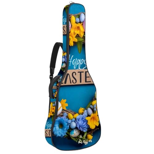 Sac de transport pour guitare acoustique imperméable 101,6 cm motif couronne bleue