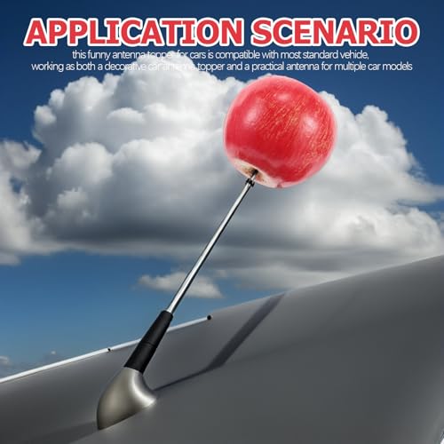 Decoración para antena de techo de coche con diseño divertido de espuma ligera, pack de 2 4