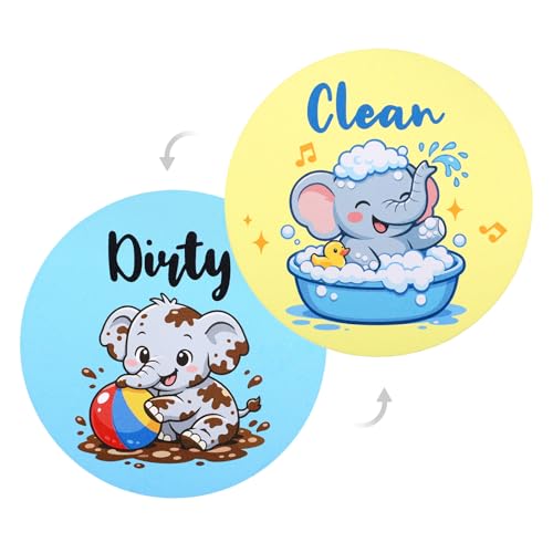 Imán Decorativo Elefante Limpio Sucio Diámetro 9 cm