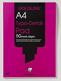 Clairefontaine - Ref GPL1A4Z - Goldline Layout Pad (Contains 80 Sheets) - A4 (210 x 297mm) in Size, 50gsm Paper, FSC-Certified, Degree of Transparency, Acid Free