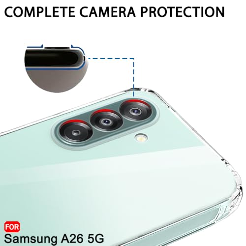Image of TheGiftKart Back Cover Soft Case for Samsung Galaxy A26 5G | Best Camera Protection | Inbuilt Dust Plugs & Anti-Slip Grip | Ultra Clear Slim Back Cover Case for Samsung A26 5G (Silicone, Transparent)