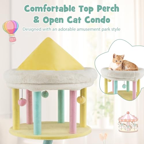 Rascador para gatos estilo parque de diversiones 57.5 pulgadas miniatura 5