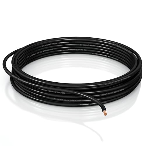 YinaolanCâble Automobile 2,5 mm² FLRY B asymétrique Câble Automobile toronné Flexible en cuivre Noir 2,5 mm² - 10 m