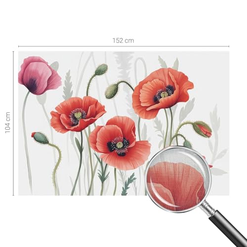 Papel pintado lavable autoadhesivo resistente a manchas fotomural de amapolas 5