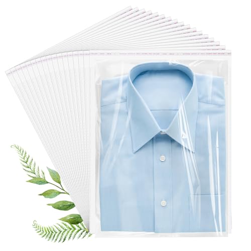 70 Pack 9x12" Clear Cellophane Bags for Shirts, Gift Wrapping, Artwork