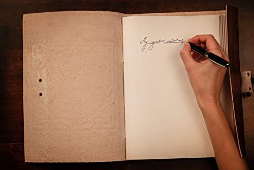 DreamKeeper Journals A4 Leather Journal - Beautiful Celtic Design with Bronze Lock - Ideal as a Diary, Notepad, Sketchbook - Soft Leather Bound Writing Book and Travel Journal for Women and Men