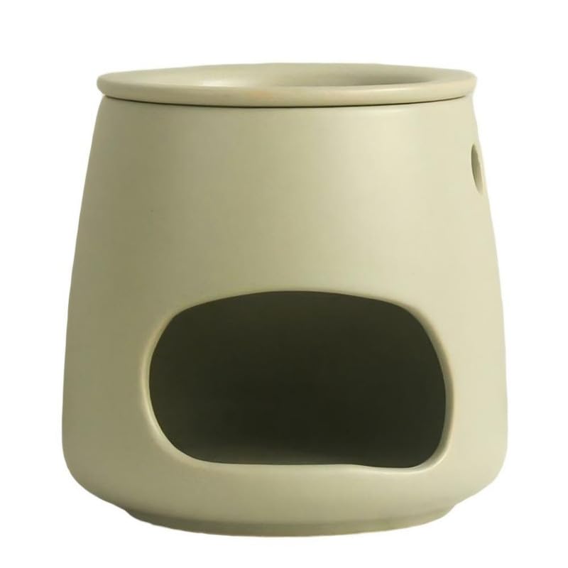 Calentador de Cera de Cerámica Beige Mate con Diseño Minimalista miniatura 1