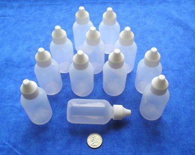 Plastic Dropping Bottles, 60ml, 12 pack