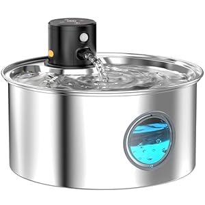 Fontaine a Eau Chat sans Fil: Fontaine à Eau pour Chat INOX – Distributeur Eau Chaton Detecteur Mouvement – 3,2L Automatique Gamelle Chien a Pile – Silencieuse Abreuvoir Animaux Batterie Rechargeable