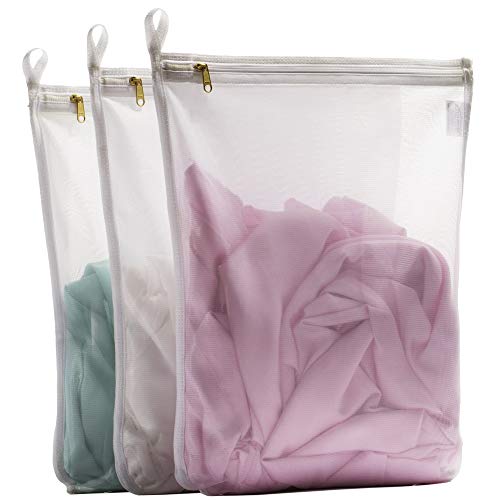 TENRAI 3 Pack (3 Medium) Delicates Laundry Bags, Bra Fine Mesh Wash Bag