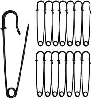 Urmspst Safety Pins (2022 New), 75mm Large Safety Pins Pack of 30 for Clothes Leather Canvas Blankets Crafts Skirts Kilts, Extra Large Safety Pin Heavy Duty Safety Pins (Black)