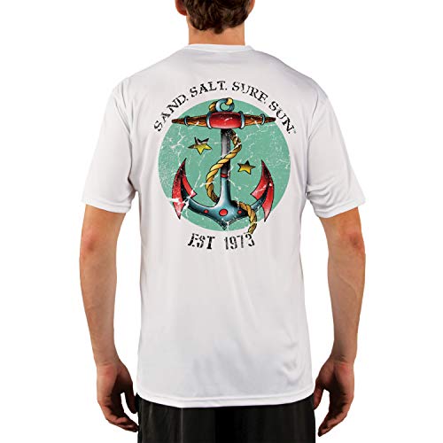 SAND.SALT.SURF.SUN. Traditional Tattoo Anchor Men's UPF 50+ UV Sun Protection