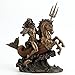 Veronese Design Poseidon Riding Hippocampus with Trident Resin Statue Bronze Finish