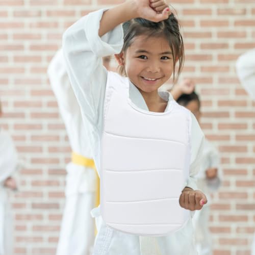 GOOHOCHY Kids Karate Chest Guard Thickened Protective Vest Double-Sided Wear for Kickboxing Martial Arts Sparring and Training Body Protector
