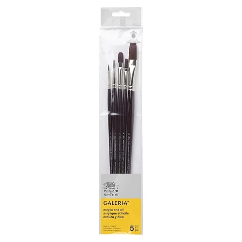 Galeria Acrylic Brush Pack, Long Handle, 5 Pack