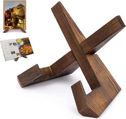 SHSHbuy Chevalet Support Presentoir Porte Assiette,Support Assiette Decorative Multifonction,Support Tablette Bois pour Afficher des Disques Livres Peintures...