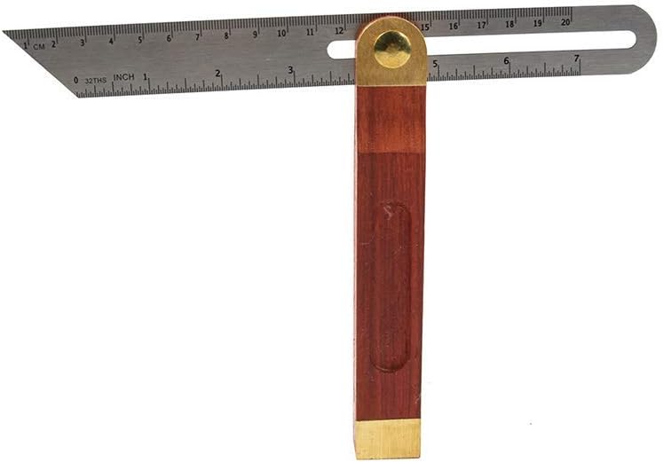 Square Wooden Bevel Square with Hardwood Handle Stainless Steel Ruler