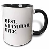 3dRose 11oz Coffee Mug Two Tone Black, Best Granddad Ever – Unique Grandpa Gift & Novelty Coffee Mug With Funny Sayings, Awesome Grandpa Mug, Coffee Mug For Dad, Grandpa Gift Ideas, Any Occasion Gift