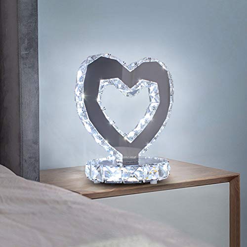 Lampada da tavolo in cristallo moderno in acciaio