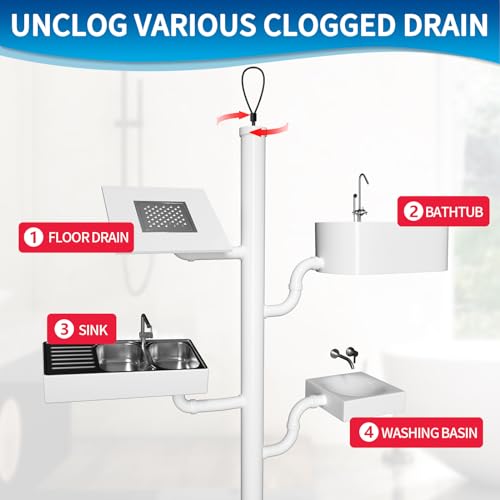 Drainsoon ZL22-NLHS5P-V 30 Inches Sink Snake Drain Clog Remover thumb #7