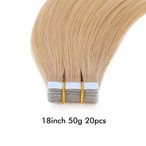 Image of SUYYA Tape In Hair Extensions Human Hair 16 Inch #16 Light Blonde