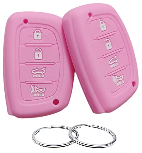 Coque silicone rose anti-choc pour clé Hyundai SY5MDFNA433