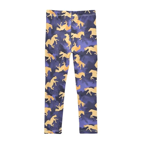 Girls Basic Leggings Baby Girls Pants Horse Watercolor Soft Footless Stretchy Tights Pants 4-10Y2