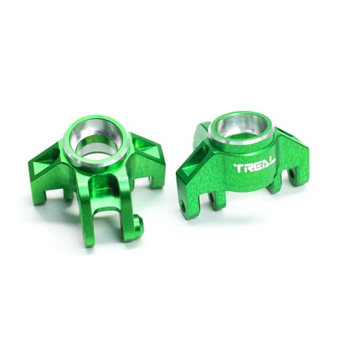 TREAL Aluminum 7075 Front Steering Knuckles Spindle Set for 1/18 Mini LMT Monster Truck Grave Digger(Green)