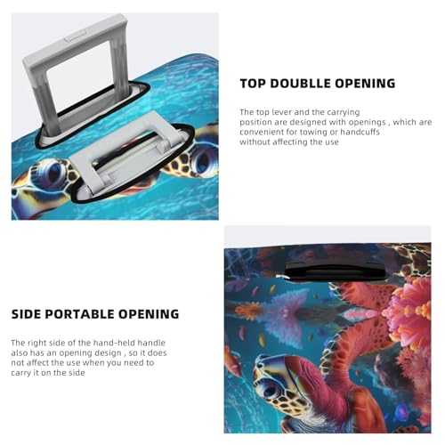 VOSERY Travel Luggage Cover - Colorful Ocean Sea Turtle Washable Suitcase Covers Protector Fits 18-32 Inch Luggage3