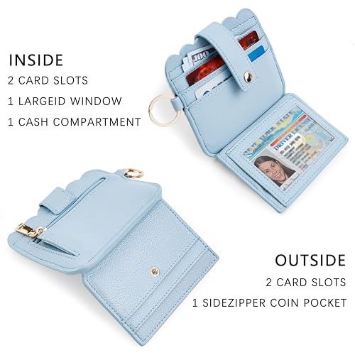 Image of Wristlet Wallet for Women with Keychain - RFID Card Holder Small Wallet Wristlet with Key Ring