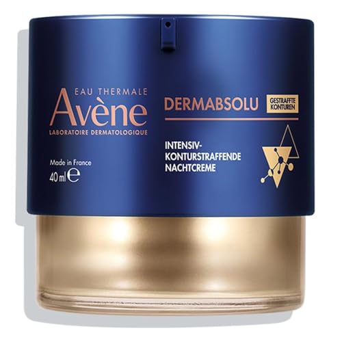 AVÈNE Dermabsolu – Crema de noche intensiva reafirmante del contorno – Compacta y cuida – con baquuchiol, pro ceramidas y niacinamida – Reestructura y cuidado – Piel sensible y envejecida – 40 ml