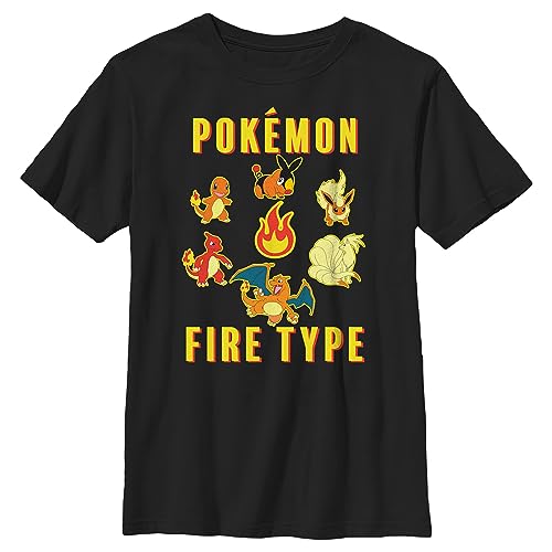 Fifth Sun Kids' Pokemon Pkmn Team Fire Group Boys Short Sleeve Tee Shirt