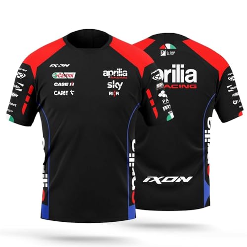 T-Shirt Homme Replica Aprilía MotóGP (FR/ES, Alpha/Lettres, TG, Taille Normale, Taille Normale, Negro)