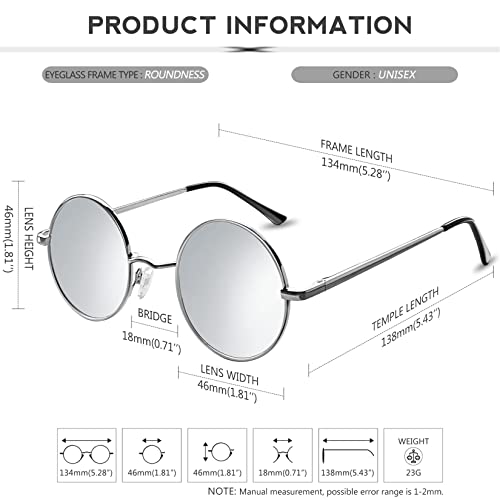 KANASTAL Polarized Round Sunglasses for Women Men Circle Hippie Style Sun Glasses UV400 Protection Halloween Cosplay4