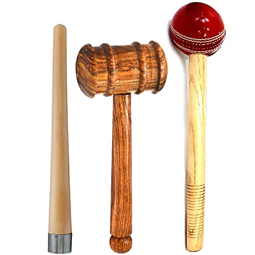 AAProTools Cricket Accessories for Men Bat Knocking Mallet with Ball Hammer