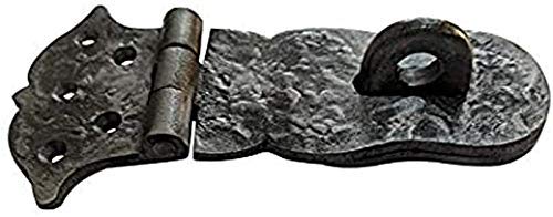 Image of Adonai Hardware inchParan inch Heavy Duty Cast Iron Locking Hasp and Staple (6 inch x 2 Pack, Matte Buff Lacquered) for Vintage Pirates Treasure Chest, Trunks, Wooden Jewelry Box, Cases, Furniture and Sheds