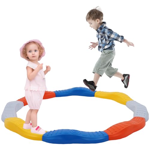 Yosamy Balancierbalken für Kinder, Balance Board Kinder für Koordination und Stabilität, Balancierbalken für Jungen und Mädchen, Belastbar bis 80kg, 8 Stück