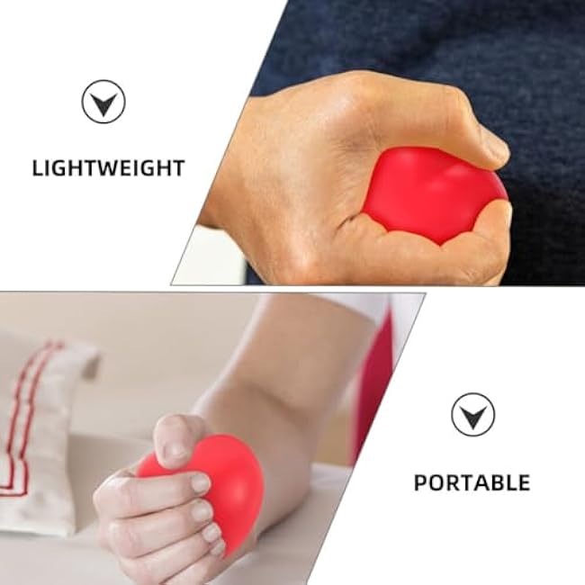 6Pcs Heart-Shaped Hand Grip Balls for Finger Strengthening, Pu Squeeze Therapy Balls for Seniors, Compact and Lightweight Hand Exercise Tool for Daily Use
