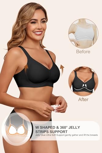Image of HORISUN Wireless Bras for Women Soft Comfortable No Underwire T Shirt Bra Seamless Full Coverage Bras with Support