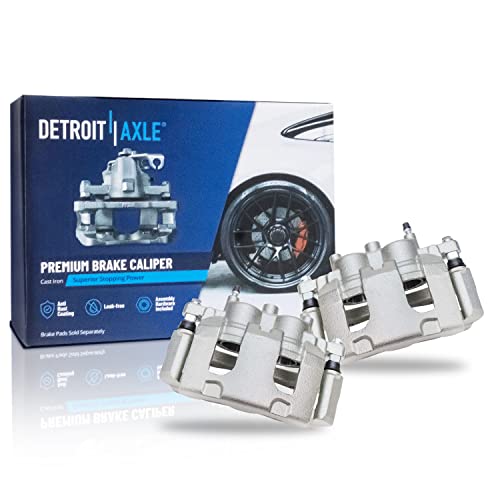 Image of Detroit Axle - Front Brake Kit for 2006-2013 Chevrolet Impala 06-07 | Monte Carlo 06-11 Buick Lucerne Drilled & Slotted Disc Brake Rotors Ceramic Brake Pads Replacement Brake Calipers