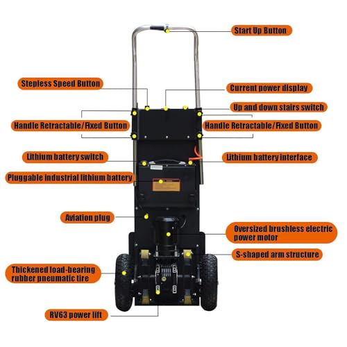 Carretilla eléctrica para escaleras, motor sin escobillas, batería 36AH miniatura 6