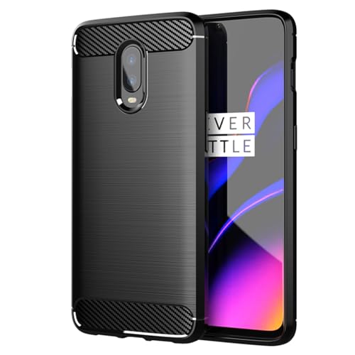 Vavies Funda para OnePlus 6T Case, A6013 Carcasa Capa de Fibra de Carbono con Núcleo de TPU Flexible, Protección para OnePlus 6T Negro
